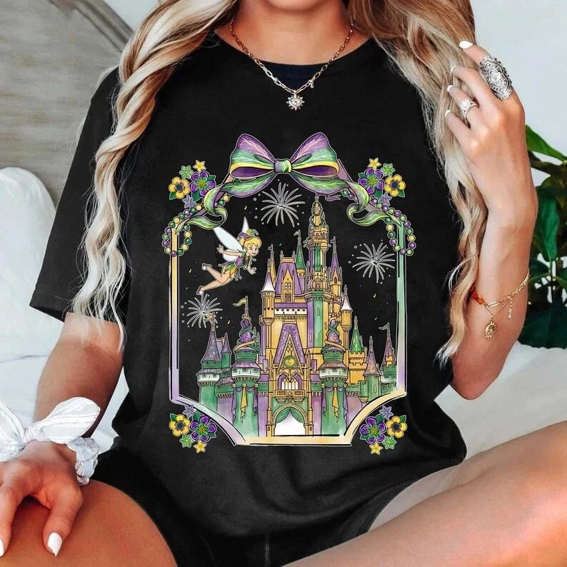 Cute Coquette Bow Tinkerbell Mardi Gras Magic Castle TShirt S