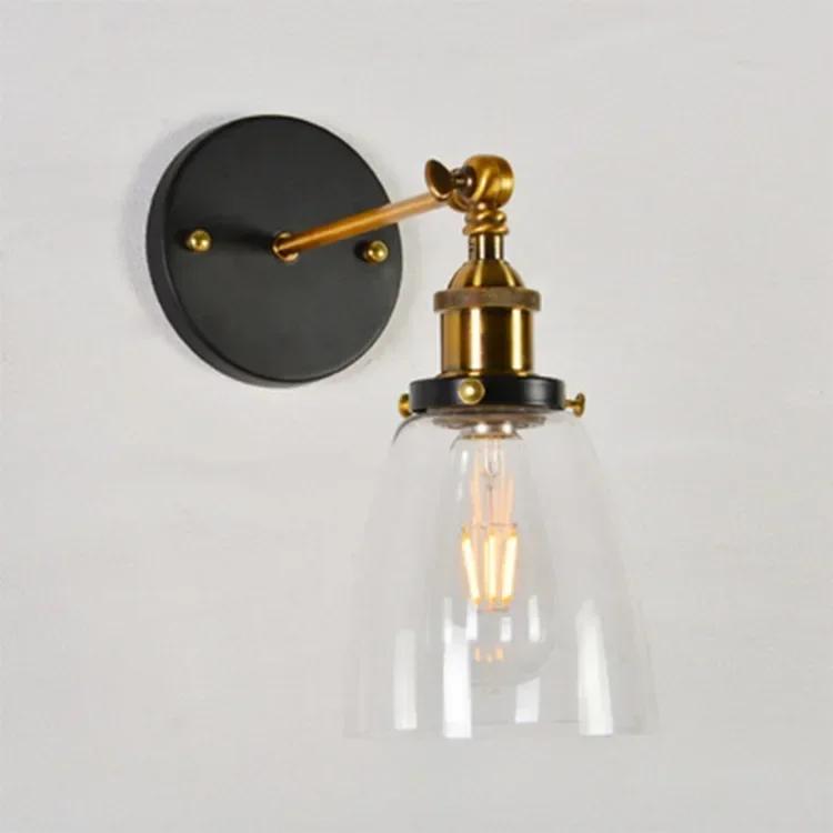 Nordic Led Wall Mounted Lamp Vintage Glass Loft Retro Industrial Lighting Fixture Sconce Aisel Hallway Bedside Bar Decor Lights