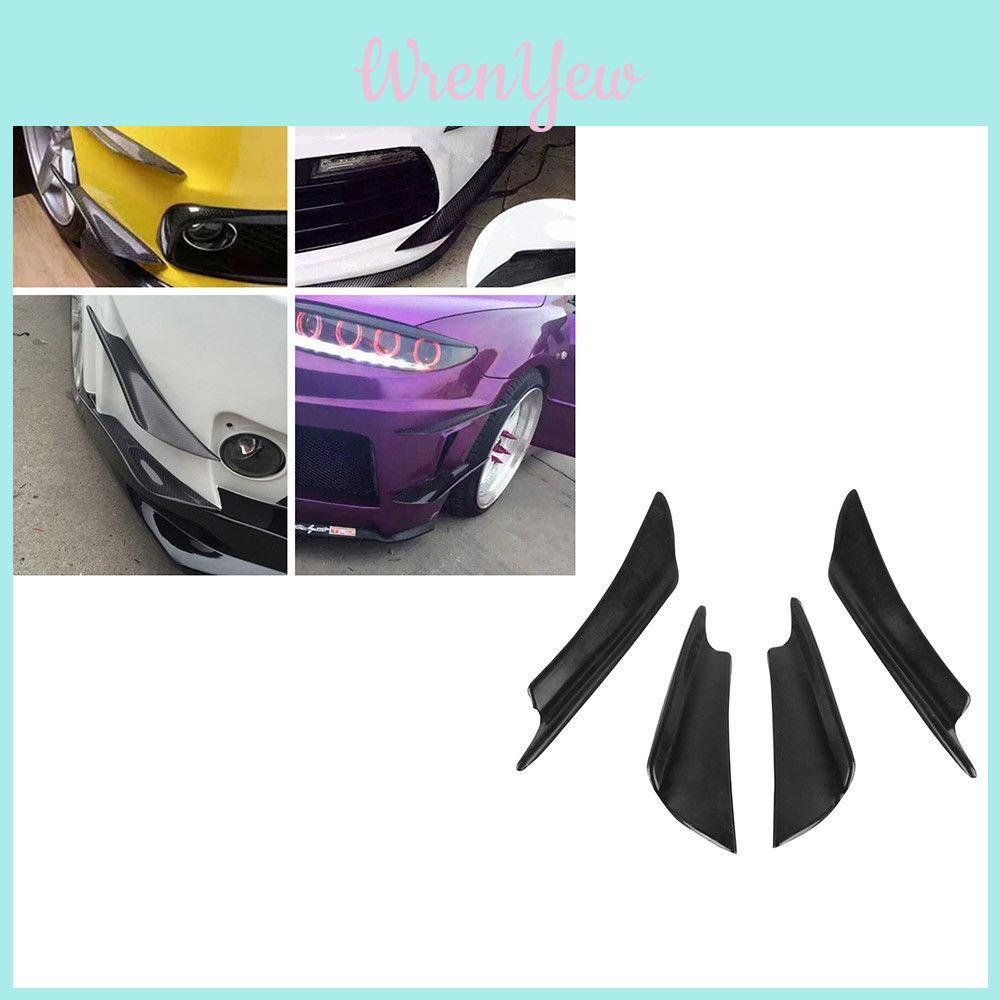 Premium Quality Universal 4pcs Car Front Bumper Lip Splitter Fins Body Spoiler Kit
