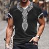Casual Men's Clothing Ethnic Style Retro Abstract 3D Printed Short-sleeved T-shirt