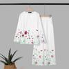 ZANZEA Women Long Sleeve Blouse and Long Pants Floral Print Casual Two Piece Sets