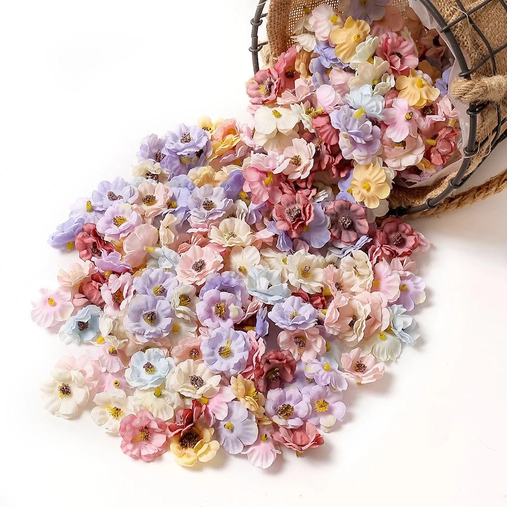 30/50Pcs 3cm Multicolor Mini Daisy Silk Artificial Flower DIY Valentines Day Party Christmas Wedding Decoration Home Decor