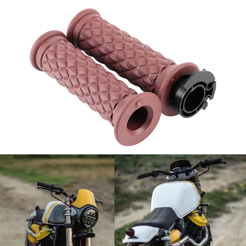 2 Stück 78 Zoll Motorrad Lenkergriff Retro Stil Rutschfester Lenker Modifizierte Fahrteile(Kaffee )