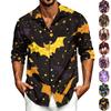 Herren Freizeit Langarmshirt mit Halloween-Print für Frühling, Sommer und Herbst