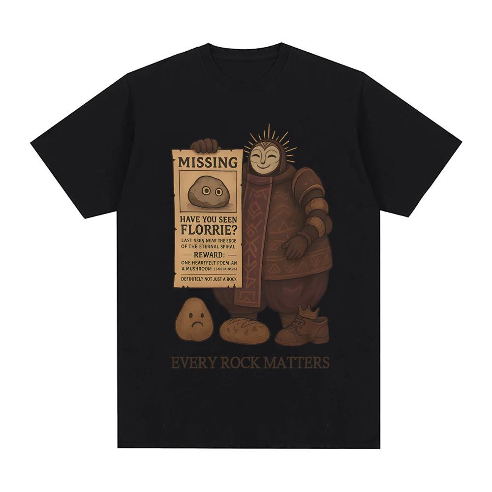 

Esquie Missing Pet Rock T-Shirt Clair Obscur Expedition 33 Game Merch Tee High Quality Graphic Printing TEE 100%cotton Casual 3XL чорний