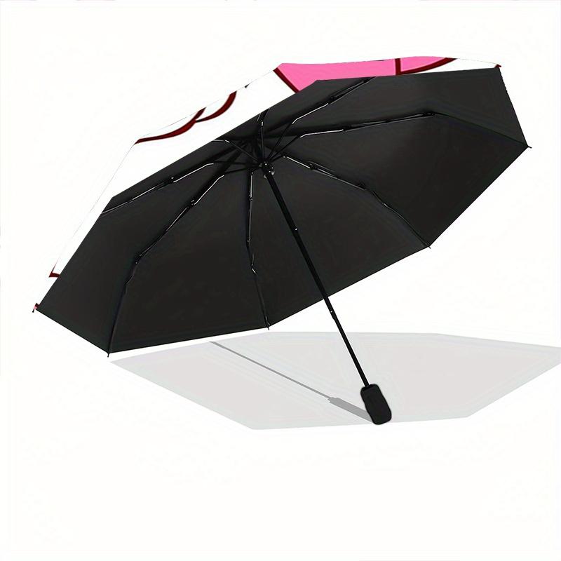 1pc Adorable Aristocats Marie Cat Pink Bow Automatic Open/CloseUmbrella-CuteUmbrella with Cute Design, Portable 3-Fold Compact Umbrella for