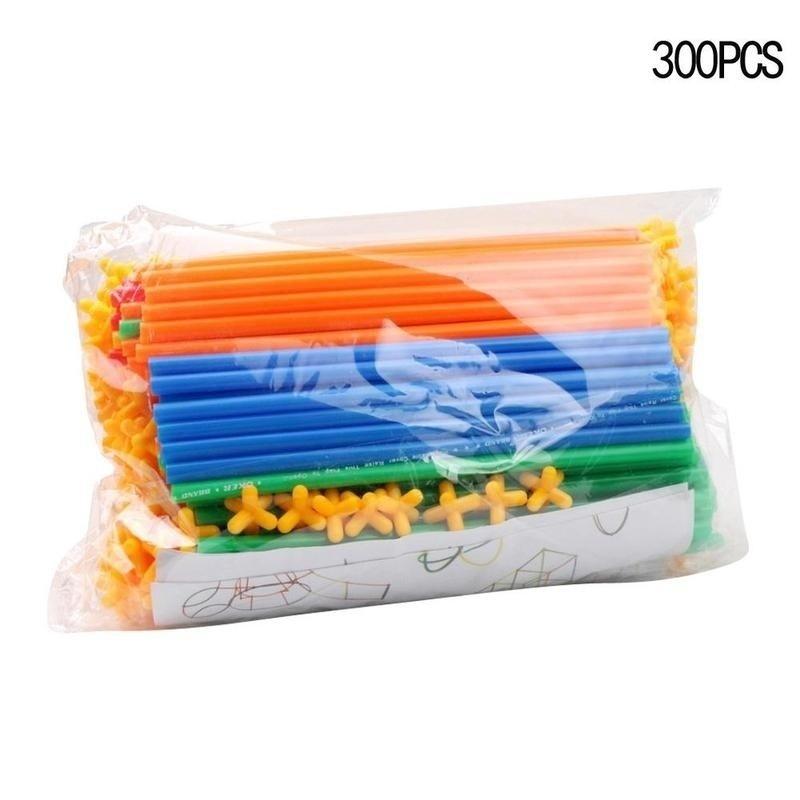 

300/500 шт. 4D Космическая соломенная головоломка, строительные блоки для детского сада, развивающие игрушки 500pcs