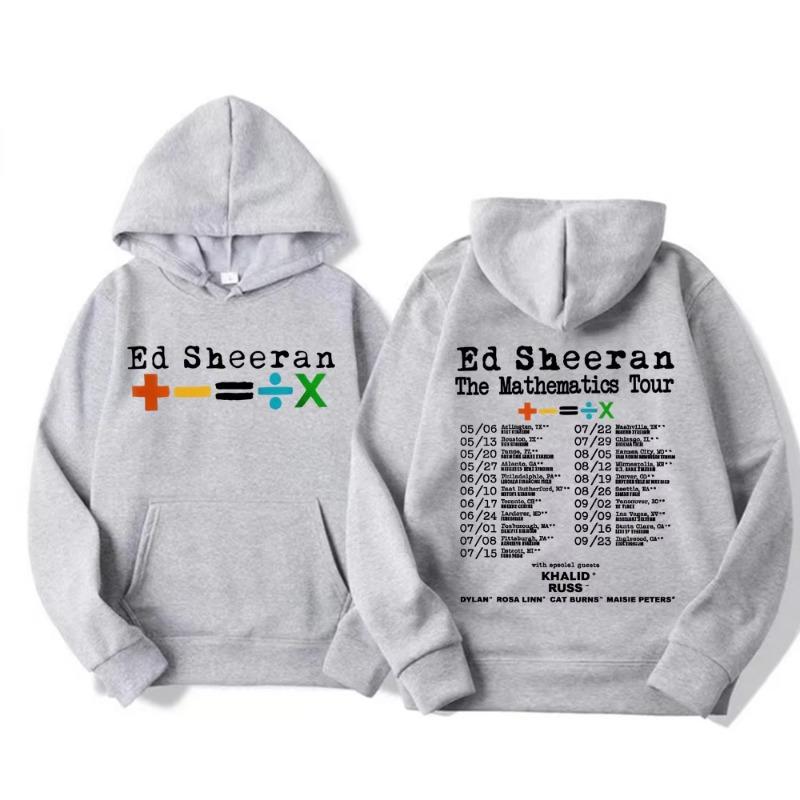 Ed Sheeran Mathematics Tour Double Sided Graphics Hoodie Men Women Fashion Aesthetic Comfort Street Hoodies Sweatshirt Tops