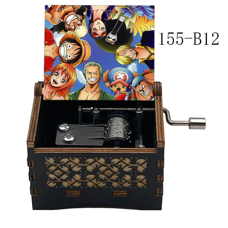 Vintage Anime Bink's Sake Music Box Hand Crank Wooden Musical Gift for Friends Family Festival Party Home Office Decoration