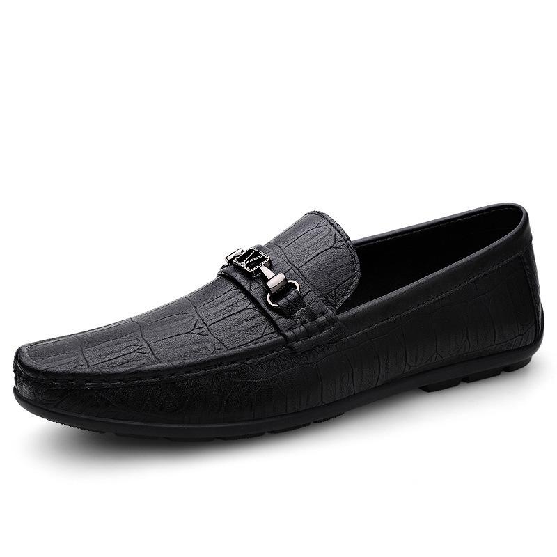 Men's Summer Slip-On Leather Loafers: Casual British-Style Large and Small Sizes
