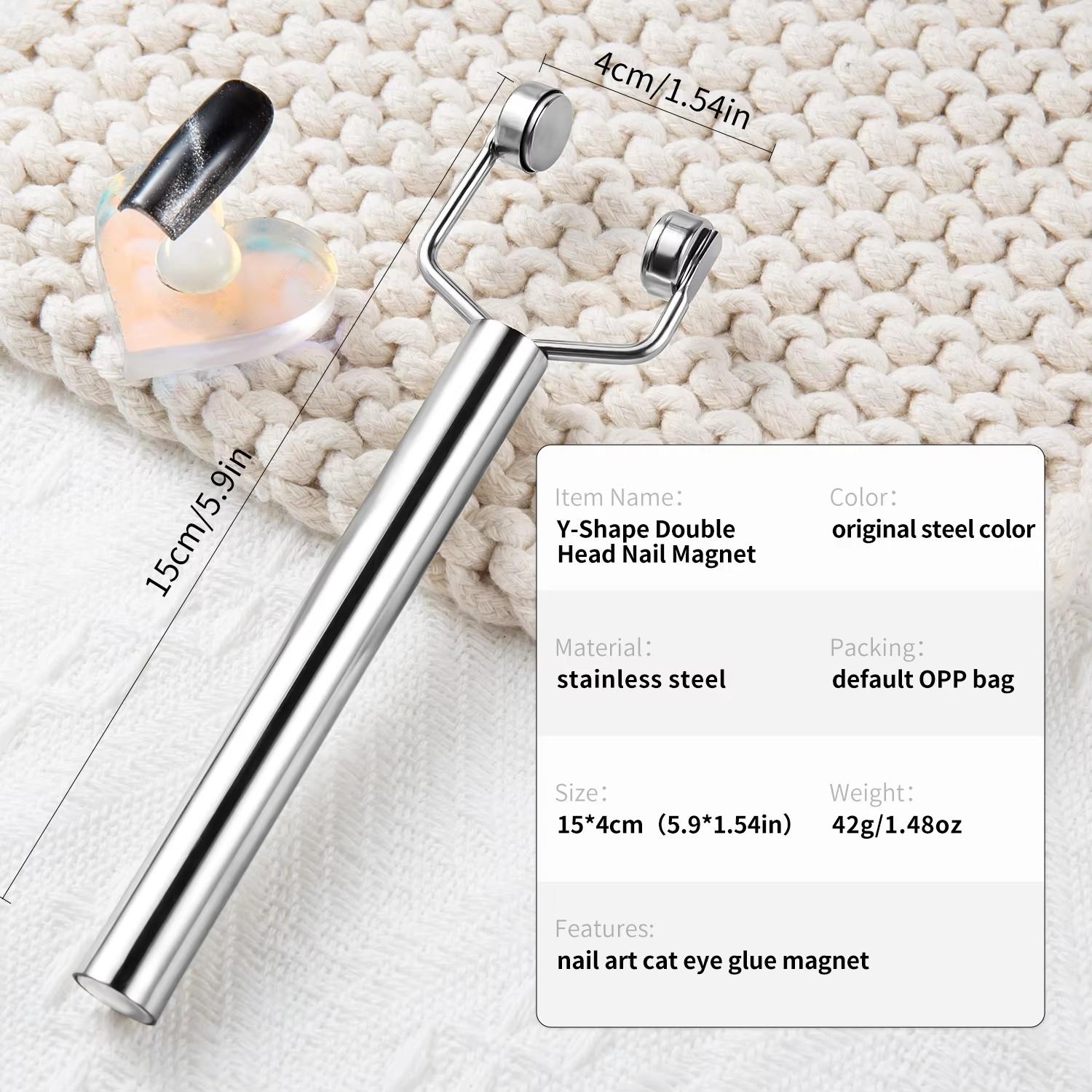 

Y-Shaped Nail Magnetic Stick Cat Eye Nail Art Tools UV Gel Polish Strong Effect Manicure Magnet Stick 3 In 1 Nail Art Magnet срібний