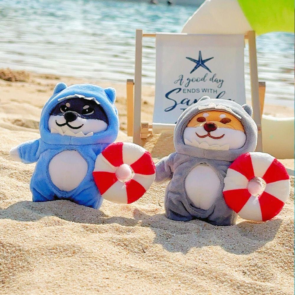 Soft Plush Dog Dolls Keychain PP Cotton Dressed Akita Dog Plush Doll  Birthday Parties
