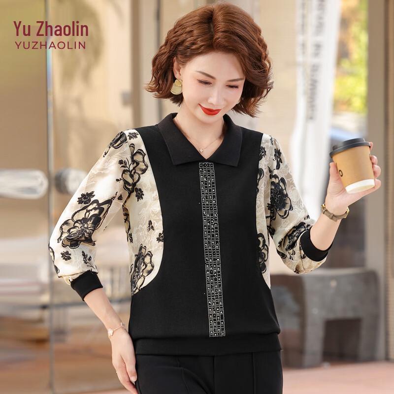 

YUZHAOLIN Women s Elegant Floral Long Sleeve T-Shirt 4XL