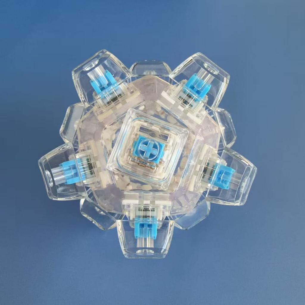 Lighting 12 Sides Keyboard Clicker Decompression Toys Button Keycap Stress Relief Sensory Toys Keyboard Fidget Toys For Adults