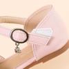 Girls' Half Sandals Summer Korean Version Soft Soled Children's Leather Shoes, Mid Size Children's Crystal Shoes, Baby Princess Shoes