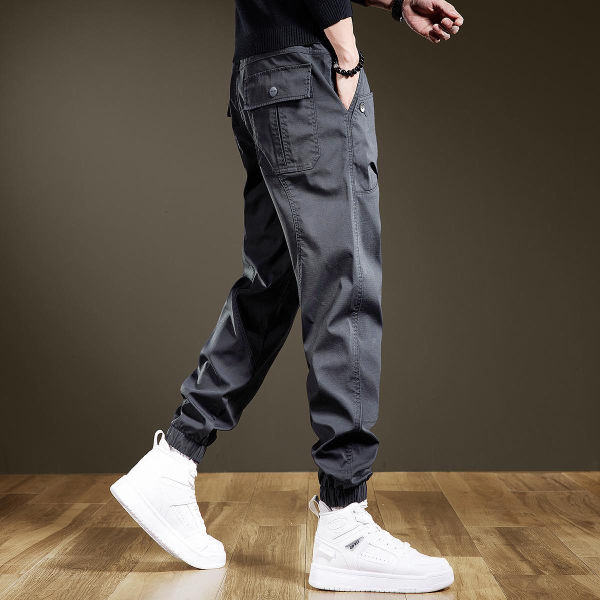 

Американські ретро повсякденні штани чоловічі осінні вільні великого розміру функціональні зав язки робочі штани харлен спортивні штани чоловічі S