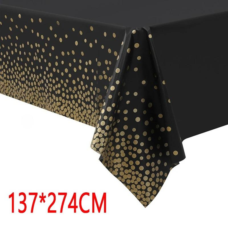 5PCS Disposable Tablecloth Party Rectangle Bronzing Waterproof Table Cloth for Wedding Birthday Party Christmas Home Decor