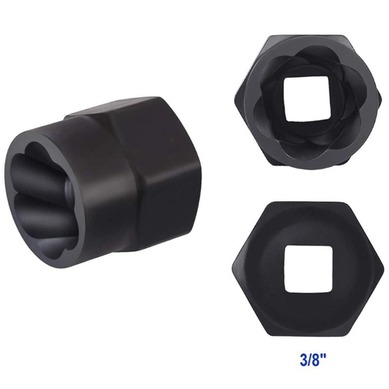 13Piece Multifunctional Impact Bolt Nut Remover Set Nut Extractor Socket Bolt Remover Tool with Storage Box 6.35-19mm