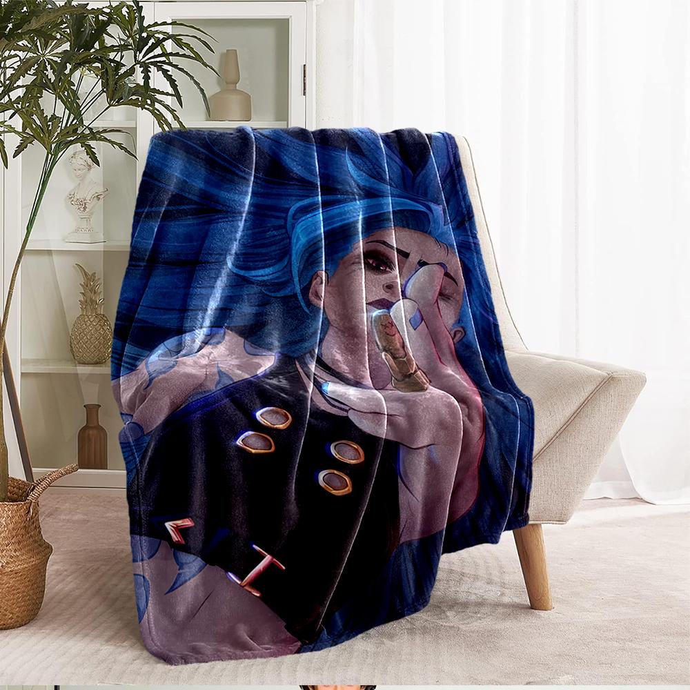 Jinx Theme Printed Blanket - Perfect for Couch, Bed, Travel & Outdoor Use | Machine Washable, Cozy & Durable.