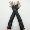 48Cm Long Hook Finger Sexy Mittens Women Vintage Fingerless Sequins Gloves Cosplay Party Nightclub Stage Performance Accessorie