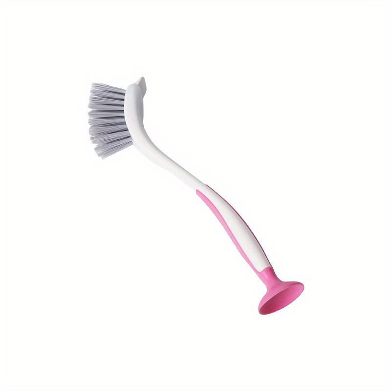 Suction Cup Upright Long Handle, Kitchen Cleaning Brush Without Drilling, Powerful Multi-Functional Scrubber