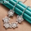 Silver Flower Necklace Fashion Wedding Jewelry