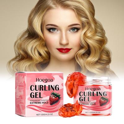 Strawberry Curl Defining Gel Strong Hold Styling Product For Curly Wavy Hair Long Lasting Volumizing Nourishing Wash Free