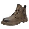 Men's Winter British-Style Velvet High-Top Retro Work Boots – Youth Casual Fashion Lace-Up Martin Boots