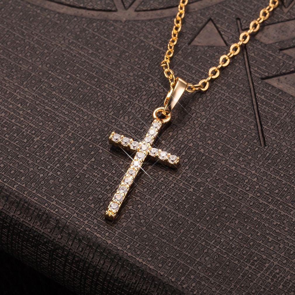 Cross-border Hip Hop Zircon Cross Necklace - Unisex European and American Punk Pendant
