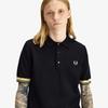 FRED PERRY [Sharp] Contrast Cuff Knit Shirt - Black/Champagne Afpm2612323-90A