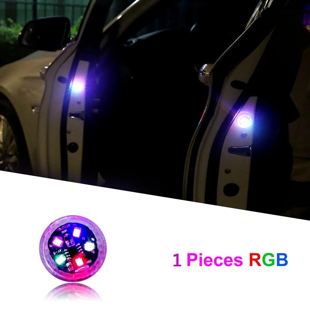1-4pcs Universal LED Car Opening Door Safety Anti-collision Lights Magnetic Sensor Strobe Flashing Alarm Lights Parking Lamp Neon Lights 4