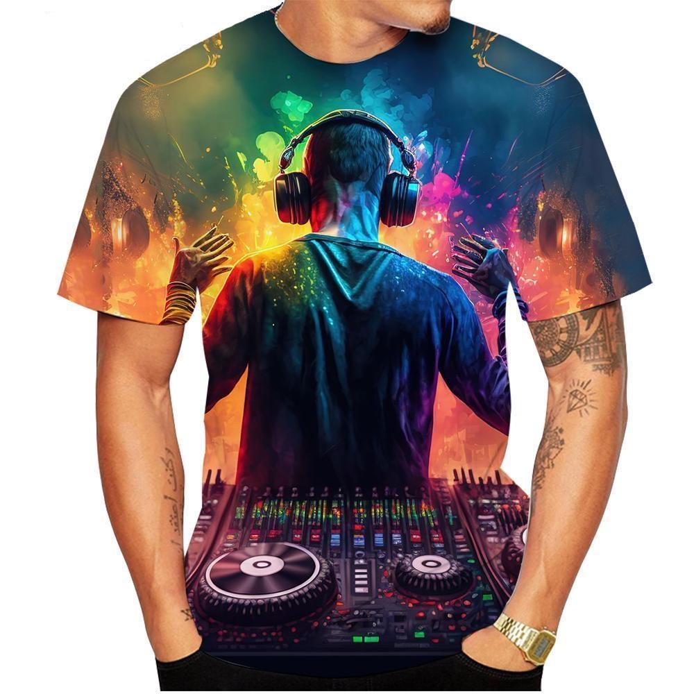 

Новинка 2023 года, модная летняя распродажа, 3D DJ, мужская/женская футболка с 3D-принтом, детские топы, одежда больших размеров 100-6XL, большие размеры L