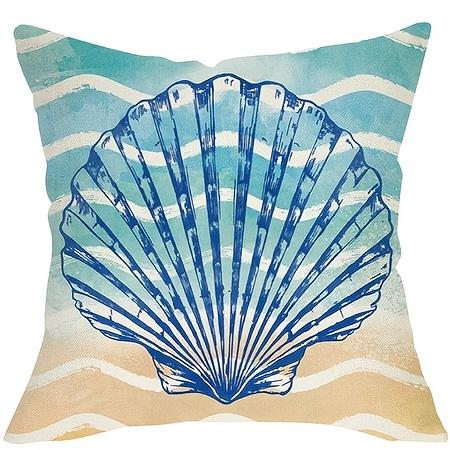 1/4pcs Coastal Throw Pillow Covers Watercolor Beach Ocean Theme Seahorse Starfish Shell Coral Cushion Cases for Home Patio Decor
