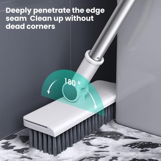 Broom Dustpan Set with Built-in Comb Teeth Adjustable Long Handle 180 Degree Rotating Broom Head Broom Dustpan Kit
