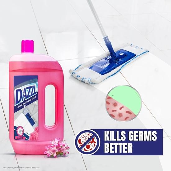 Dabur Dazzl Floor Cleaner (Floral) - 975Ml | Kills 99.9% Germs | Disinfectant Surface Cleaner