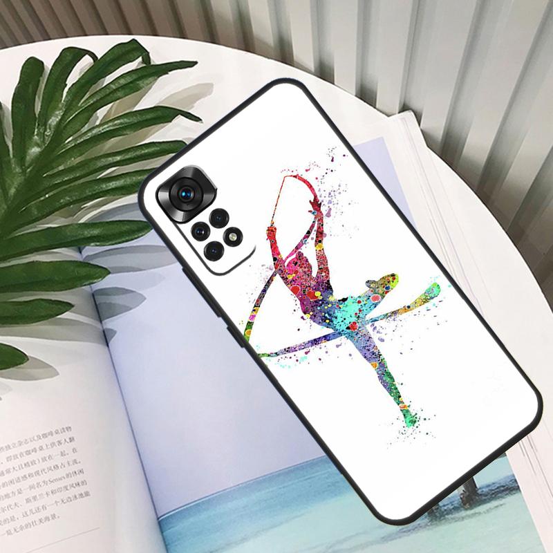 Gymnastics Watercolor Printing Funda For Xiaomi Redmi Note 14 10 11 12 13 15 Pro Plus Case For Redmi 15 15C 14C 12C 10C 13C