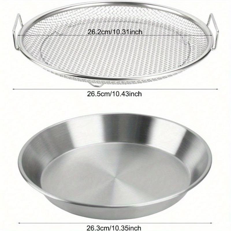 Oil Filter Tray Stainless Steel Mesh Drain Basket Colanders Air Fryer Accessories for Fried Food Draining Rack Grill (8.7 Inch)