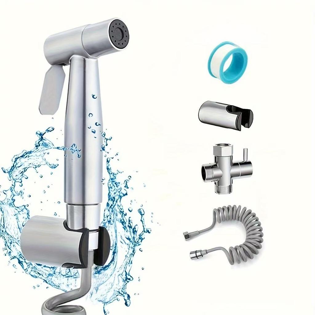 Dual Angle Valve Bidet with High-Pressure Spray Gun for Bathroom & Toilet