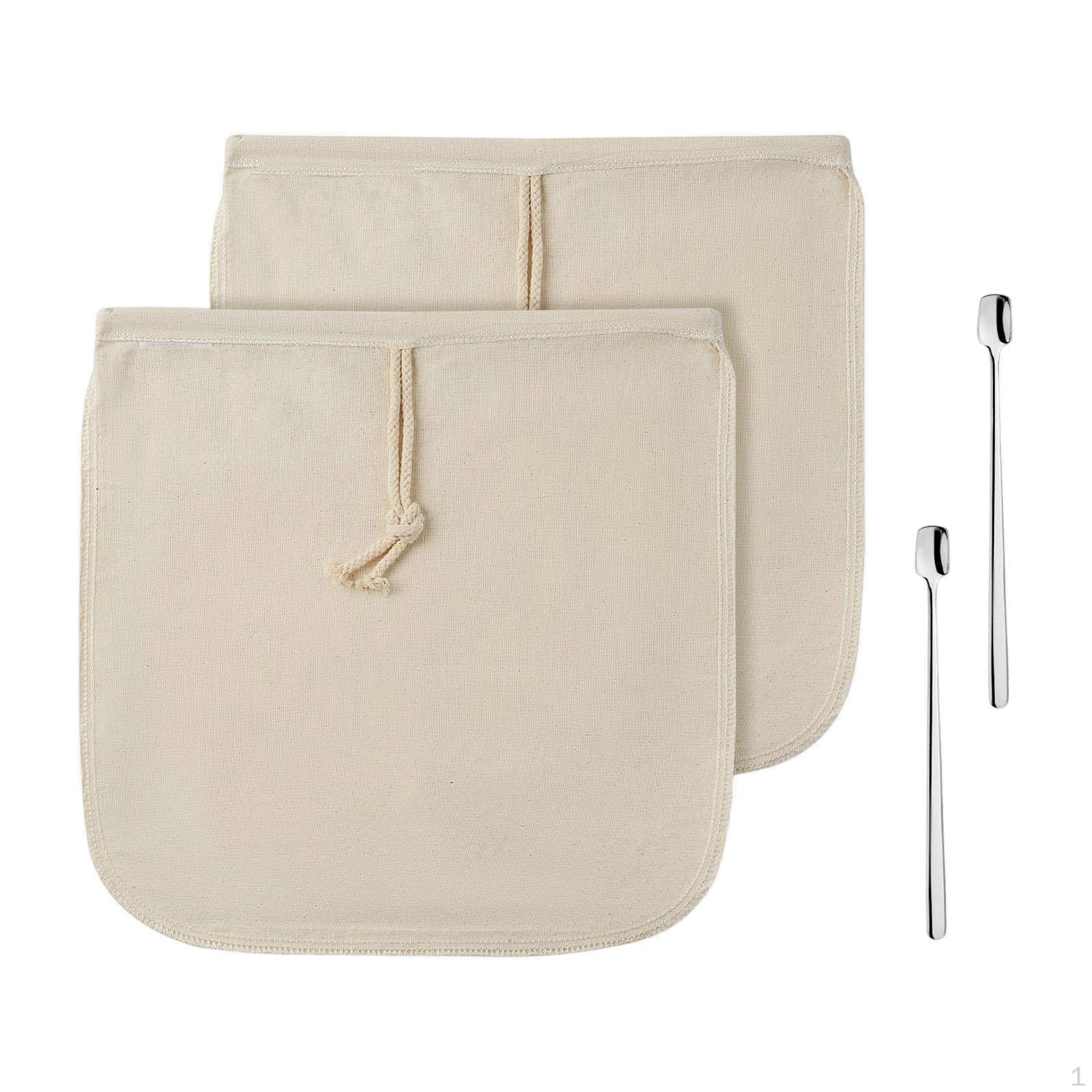 

2Pcs Cold Brew Coffee Bags w/ Stainless Steel Spoons, Reusable, Easy to Use for