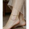 Adjustable Silver-Plated Copper Four-Leaf Clover Anklet - Elegant Summer Jewelry for Women