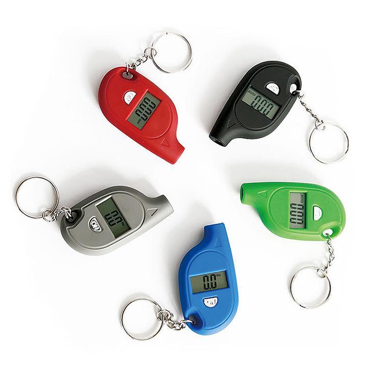 1Pc Tire Gauge Digital Lcd Display Car Tire Air Pressure Tester Meter Auto Car Motorcycle Tire Safety Alarm Mini Keychain Style
