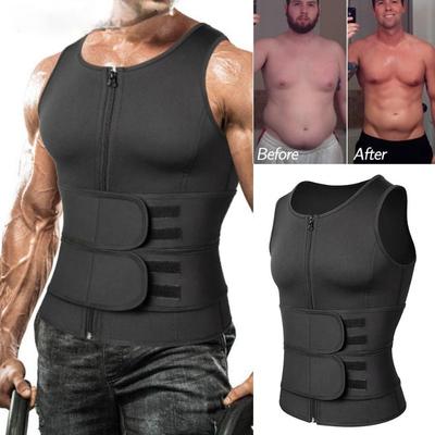 1ks Muži Body Shaper Oblek do pasu Vesta s potem Spodní prádlo Košile Spalovač tuků Cvičení Tílka Shapewear