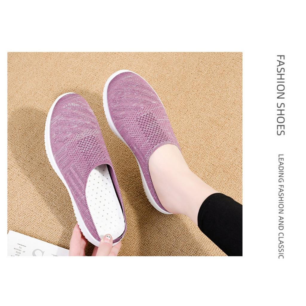 Women's Oversized Cloth Shoes, Breathable Fly Woven Shoes, Soft Soled Casual Shoes