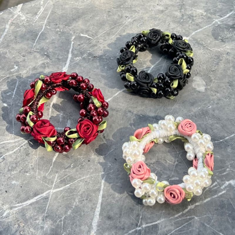 

FANTASTIC PLANET rose pearl hair strap (3colors) RED