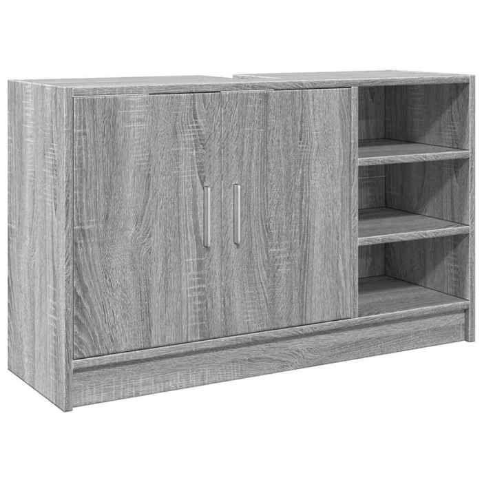 VidaXL Sink Cabinet Sonoma Grey 90x29x55 Cm Engineered Wood, Bathroom Cabinet, Storage Cabinet Room 848127