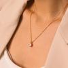 H&C Hot Selling18K PVD Gold Plated Stainless Steel Solitaire Round CZ Pendant Necklace for Women Christmas Birthday Gift Jewelry