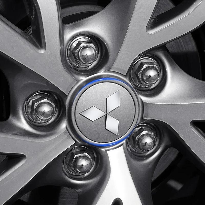 4 Stück 60mm Auto Radnabenkappen Abdeckung Für Mitsubishi Lancer 7 8 I200 Pajero Montero Sport Outlander ASX Mirage Eclipse