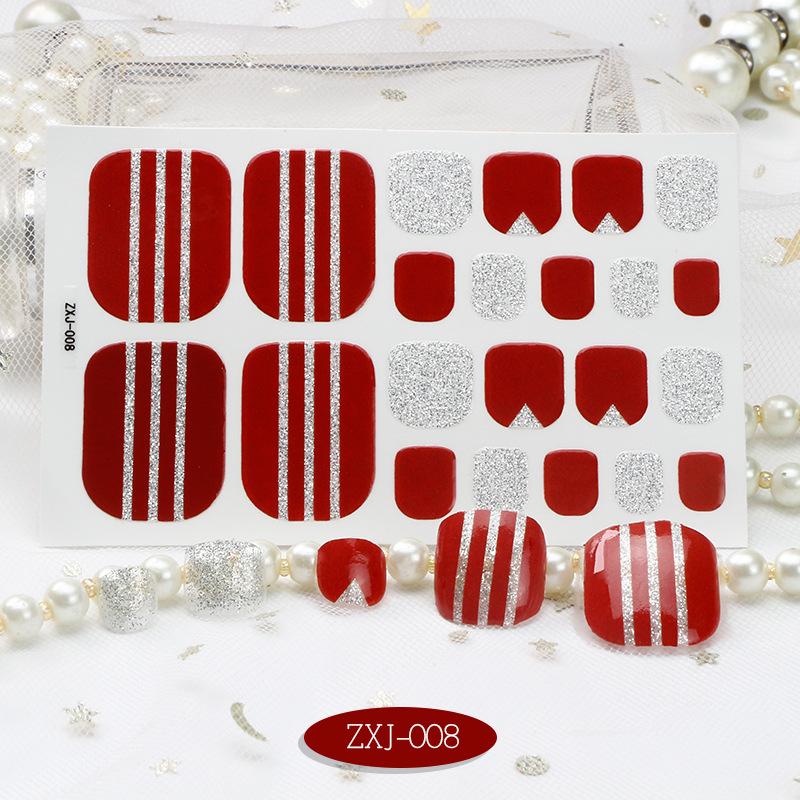 New Summer Foot Stickers Waterproof Beach Toe Nail Stickers Girls Simple Little Chrysanthemum Nail Stickers