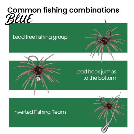 Saltwater Fishing Lure 4Pcs 6CM/1.9G 10.5CM/4G Soft Sea Urchin with Swimming Skirts Artificial Bass Tentacle Creature Bait Freshwater Trout