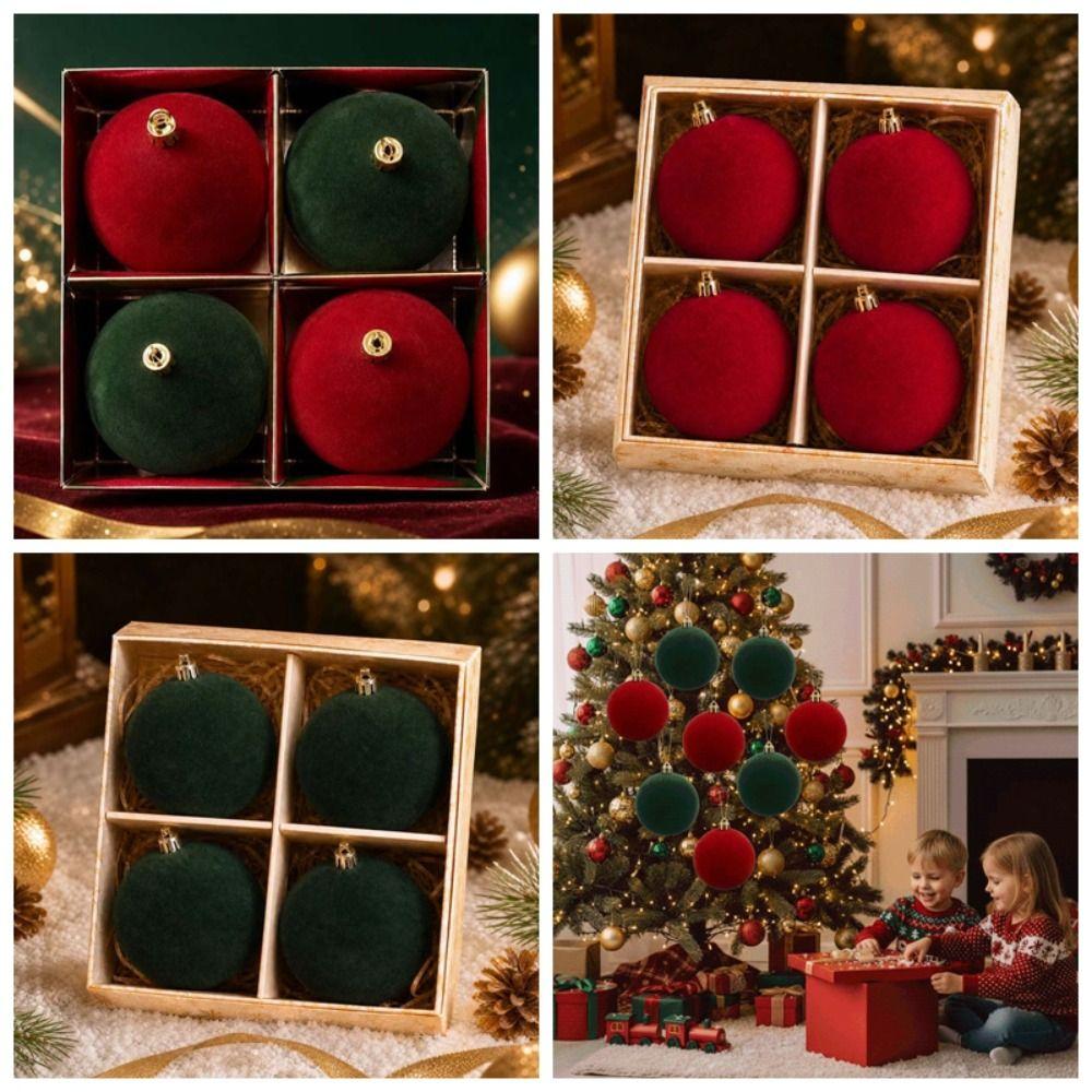 Palline di Natale Giganti Rotonde Infrangibili Grandi Ornamenti di Velluto Hall dell'Hotel